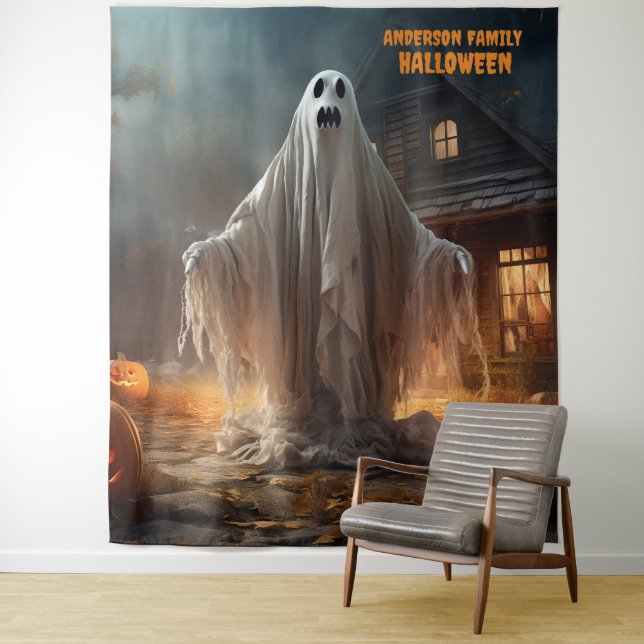 Beängstigendes Halloween-Geisterhang Wandteppich (Beispiel)