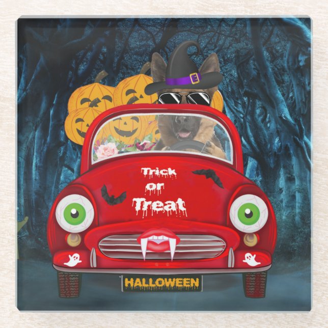Beängstigendes Halloween Glasuntersetzer (Vorderseite)