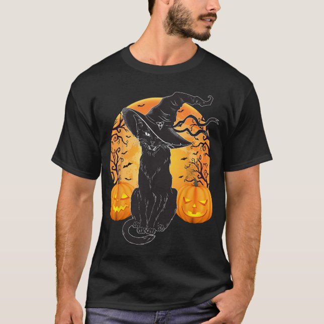 Beängstigendes Halloween-Halloween-Katzenkostüm, H T-Shirt (Vorderseite)