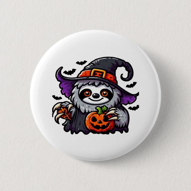 Beängstigendes Halloween-Hexenhut-Kostüm-Spooky-Me Button (Vorderseite)