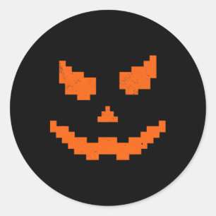 Beängstigendes Halloween Kürbislaterne Pumpkin Evi Runder Aufkleber