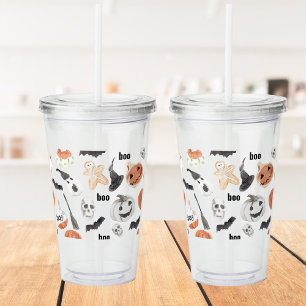 Beängstigendes Halloween-Muster  Happy Halloween Acryltrinkbecher
