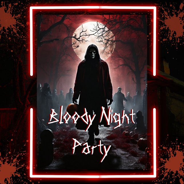 Beängstigendes Halloween-Party für die Nacht Einladung (Von Creator hochgeladen)
