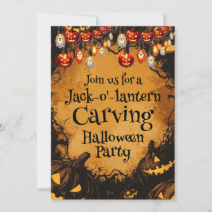 Beängstigendes Halloween-Pumpkin-Patch-Party Einladung