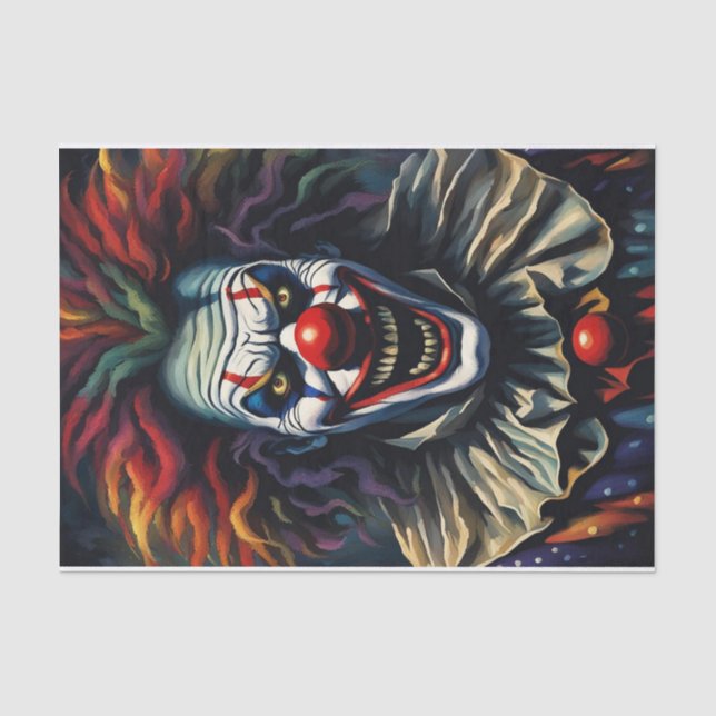 Beängstigendes Halloween-Rainbow-Clownpapier Seidenpapier (Vorderseite)