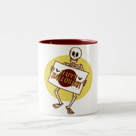 Beängstigendes Halloween Skeleton Zweifarbige Tasse