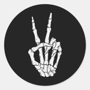 Beängstigendes Halloween-Skelettsymbol Runder Aufkleber