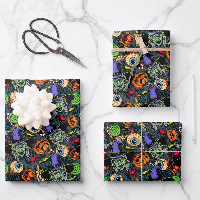 Beängstigendes Halloween Spooky Geschenkpapier Set (Vorderseite)