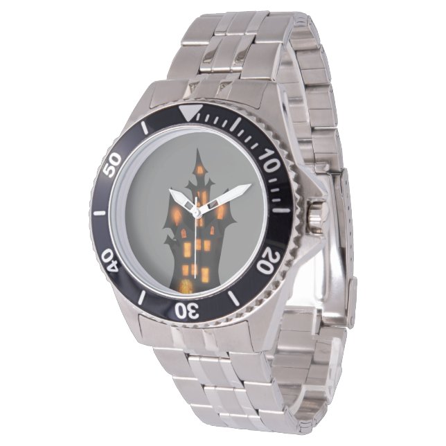 Beängstigendes Halloween-Stainless-Stahlband Armbanduhr (Schrägansicht)
