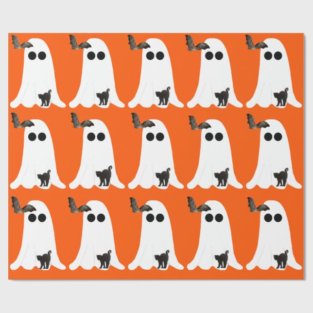 Beängstigendes Halloween-Wrapping-Papier Geschenkpapier (Flach)