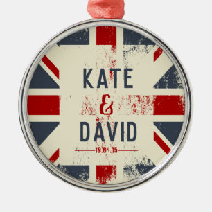 Beängstigendes Hochzeitsgeschenk von Union Jack Co Ornament Aus Metall