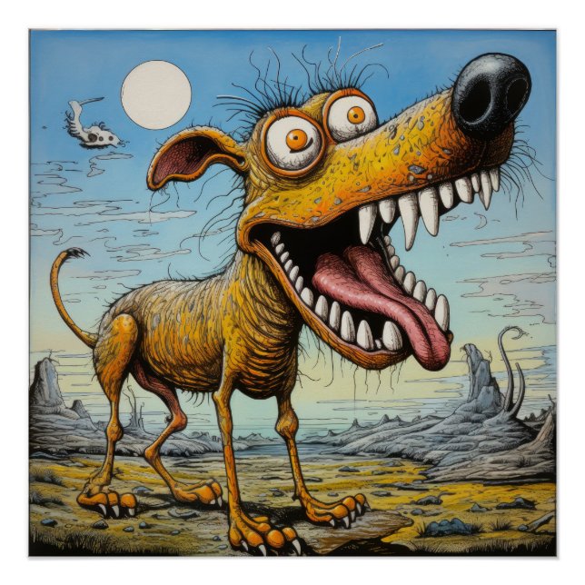 Beängstigendes Hundposter Poster (Vorderseite)