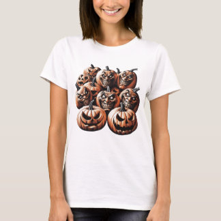 Beängstigendes Jack-O'-Lantern Halloween Design - T-Shirt