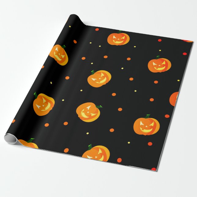 Beängstigendes Jack-o'-Laterne-Muster-Halloween-Pa Geschenkpapier (Ungerollt)