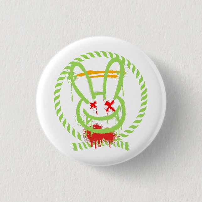 beängstigendes Kaninchen Button (Vorderseite)