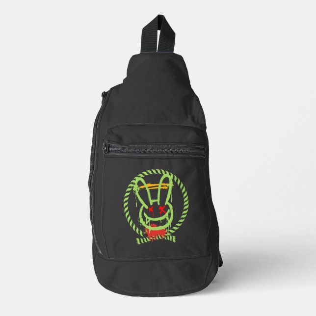 beängstigendes Kaninchen Crossbody Bag (Vorderseite)