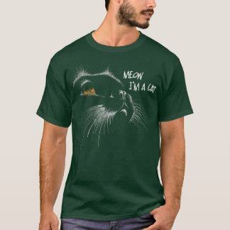Beängstigendes Katzengesicht Gelbe Augen Funny Cat T-Shirt