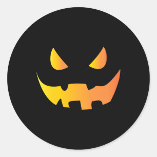 Beängstigendes Kürbisgesicht zu Halloween Runder Aufkleber