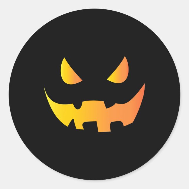 Beängstigendes Kürbisgesicht zu Halloween Runder Aufkleber (Vorderseite)