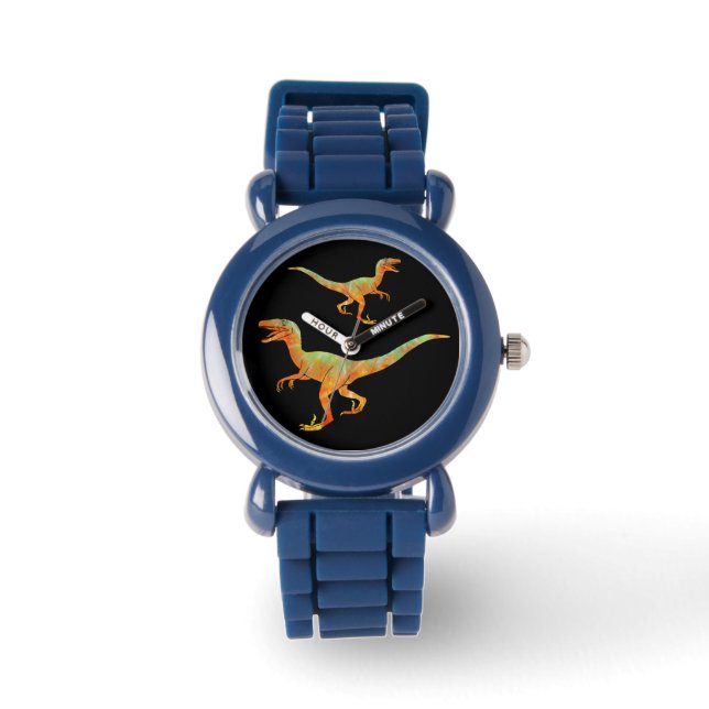 Beängstigendes Laufen von Velociraptors Jurassic D Armbanduhr (Vorderseite)