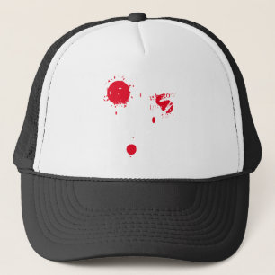Beängstigendes, lustiges, rotes Halloweenkostüm Truckerkappe