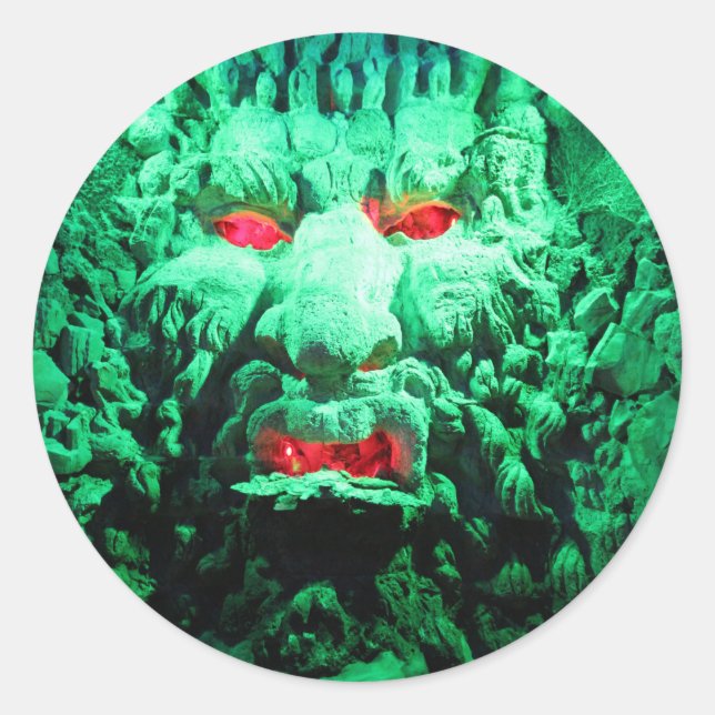 Beängstigendes Maskengefecht Runder Aufkleber (Vorderseite)