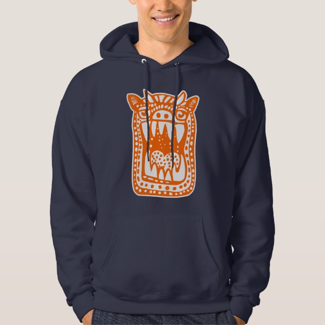 Beängstigendes Monster - Orange Hoodie (Vorderseite)
