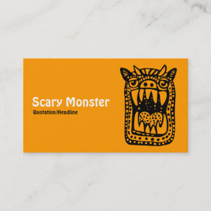 Beängstigendes Monster - Orange Vordergraue Rückse Visitenkarte