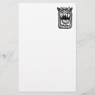 Beängstigendes Monster - Schwarz Briefpapier