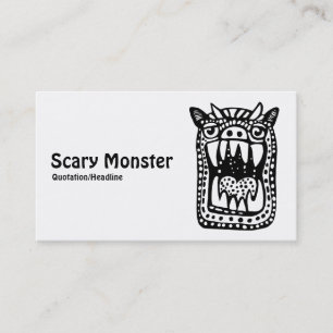 Beängstigendes Monster - Schwarz und Weiß Visitenkarte