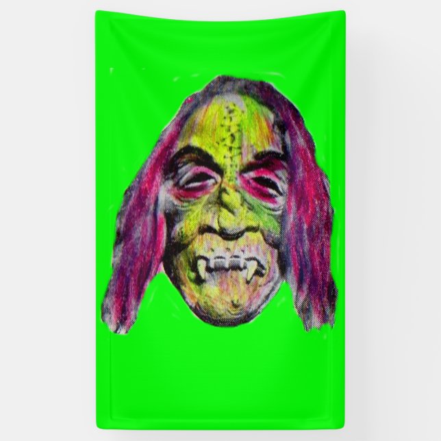 beängstigendes Monsterporträt aus fiendischem Horr Banner (Vertikal)