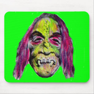 beängstigendes Monsterporträt aus fiendischem Horr Mousepad