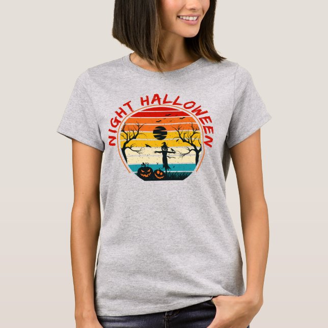 Beängstigendes nächtliches glückliches Halloween T-Shirt (Vorderseite)