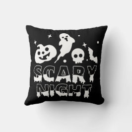 Beängstigendes Nachtschwarz-weiß Halloween Kissen