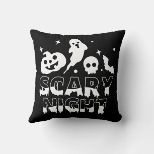 Beängstigendes Nachtschwarz-weiß Halloween Kissen