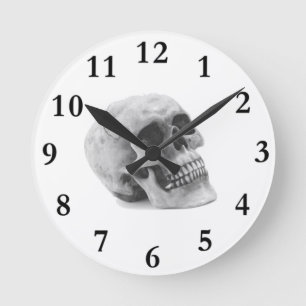 Beängstigendes Schädel-Halloween-Thema Runde Wanduhr