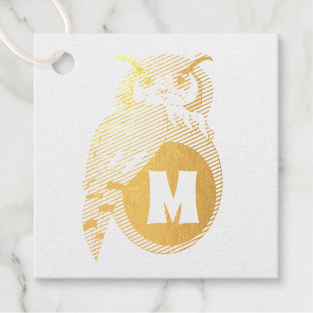 Beängstigendes Schellauge-Monogramm Geschenkanhänger (Vorderseite)