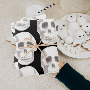 Beängstigendes Schwarz-Weiß-Muster glückliches Hal Geschenkpapier Set