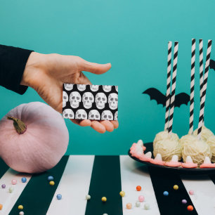 Beängstigendes Schwarz-Weiß-Muster glückliches Hal Visitenkarte