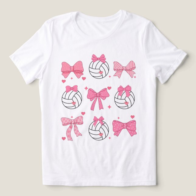Beängstigendes Shirt Bow Volleyball Coquette , Vol (Design Vorderseite)
