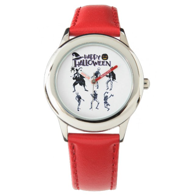 Beängstigendes Skelett-Party Armbanduhr (Vorderseite)