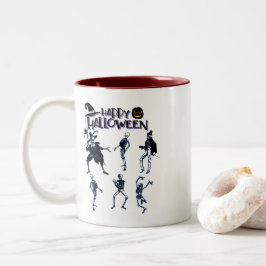 Beängstigendes Skelett-Party Zweifarbige Tasse