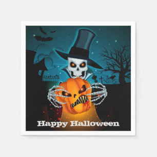 Beängstigendes Skeletton-Halloween-Party Serviette