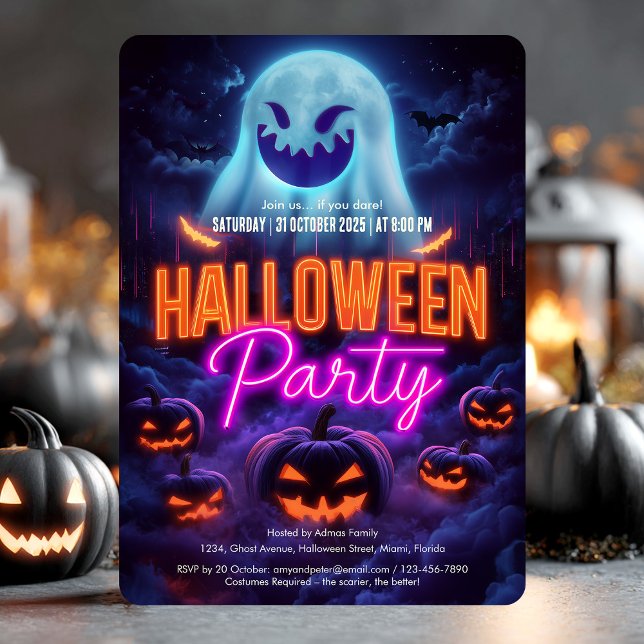 Beängstigendes Spooky Ghosts Adult Halloween-Party Einladung (Scary Spooky Ghosts Adult Halloween Party Invitation)