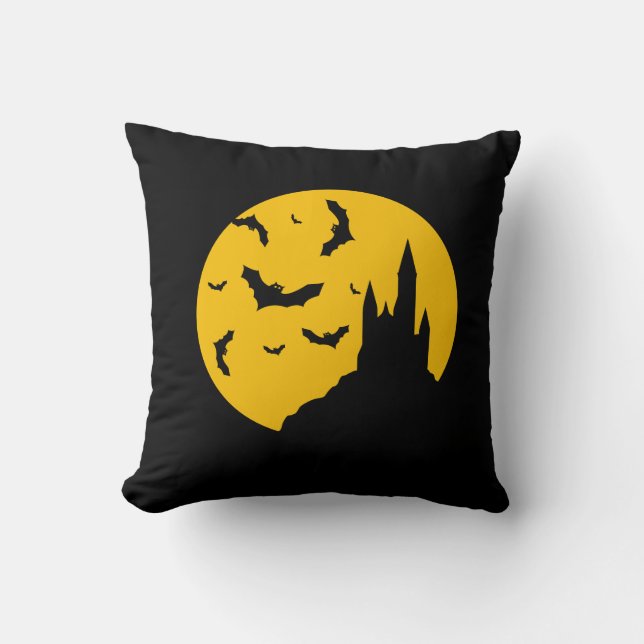 Beängstigendes Spuk Haus mit Fleet Happy Halloween Kissen (Vorderseite)