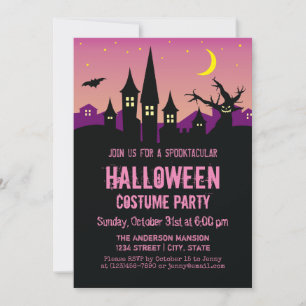 Beängstigendes, Spuk HausHalloween-KostümParty Einladung