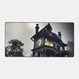 Beängstigendes Spuk Herrenhaus in der Abenddämmeru Schreibtischunterlage