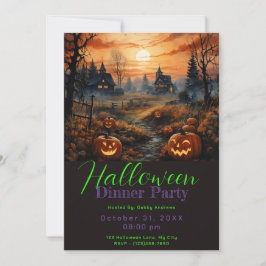 Beängstigendes Spuk Kürbispappenspiel Halloween-Pa Einladung
