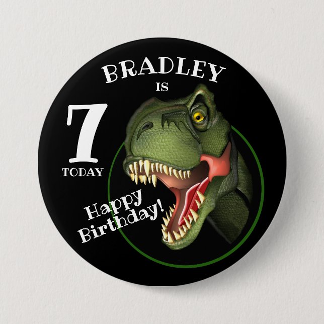 Beängstigendes T-Rex Dinosaurier Kinderalter Button (Vorderseite)