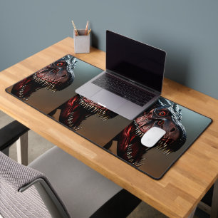 Beängstigendes Tyrannosaurus Rex Gesicht, Computer Schreibtischunterlage